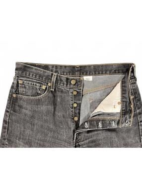 Vintage Levi’s 501 XX Shrink to Fit Faded Black Button Fly Jeans 32x33